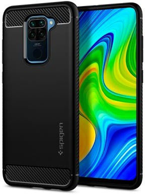 Spigen Rugged Armor Redmi Note 9 Hoesje Matte Black afbeelding 1