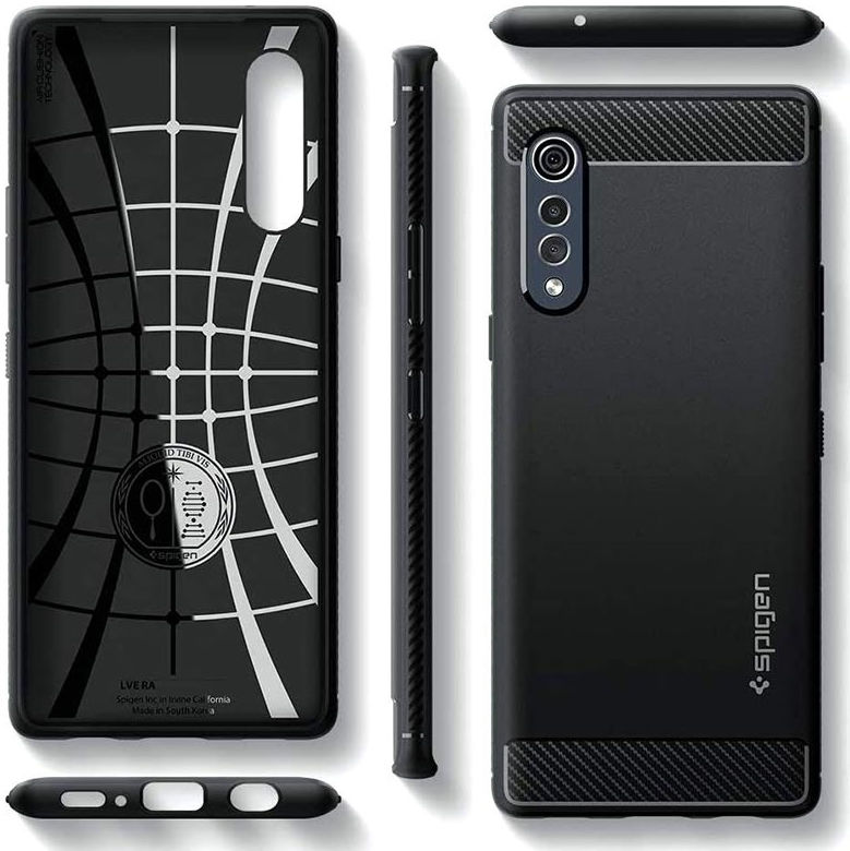 Spigen Rugged Armor LG Velvet Hoesje Matte Black afbeelding 2