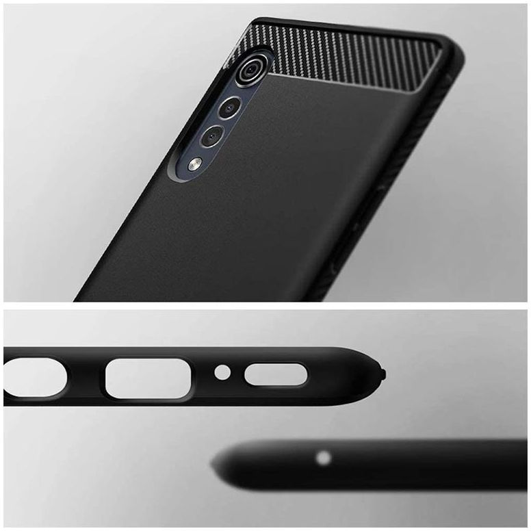 Spigen Rugged Armor LG Velvet Hoesje Matte Black afbeelding 3