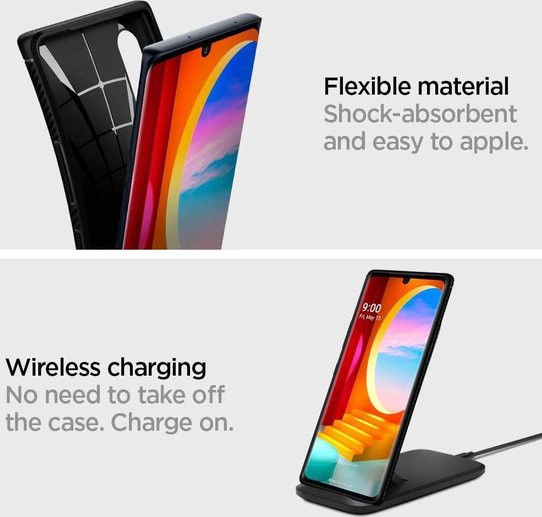 Spigen Rugged Armor LG Velvet Hoesje Matte Black afbeelding 5