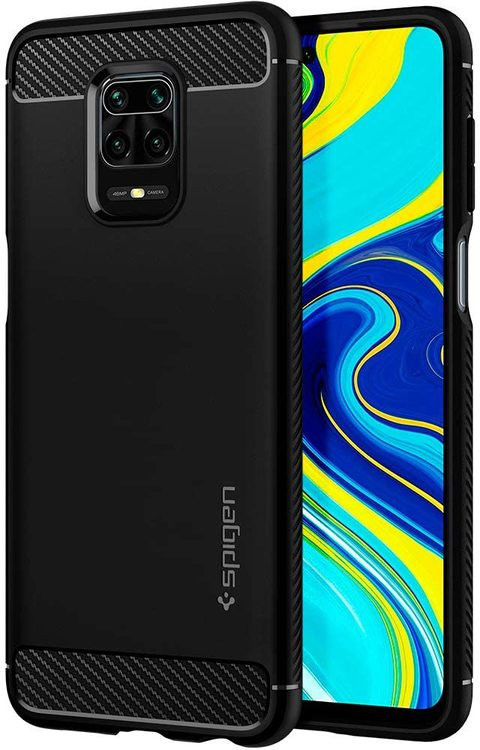 Spigen Rugged Armor Xiaomi Redmi Note 9S/Note 9 Pro Hoesje Matte Black afbeelding 1