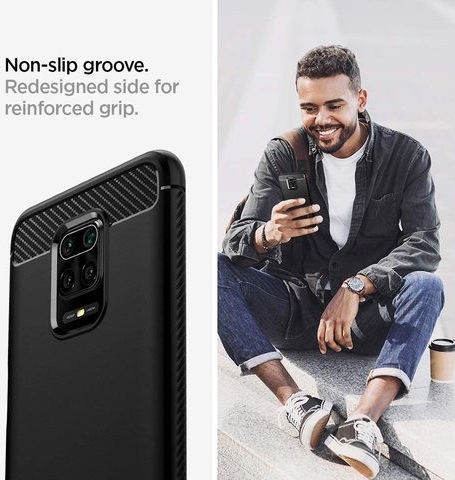 Spigen Rugged Armor Xiaomi Redmi Note 9S/Note 9 Pro Hoesje Matte Black afbeelding 7