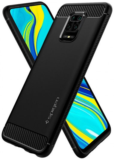 Spigen Rugged Armor Xiaomi Redmi Note 9S/Note 9 Pro Hoesje Matte Black afbeelding 2