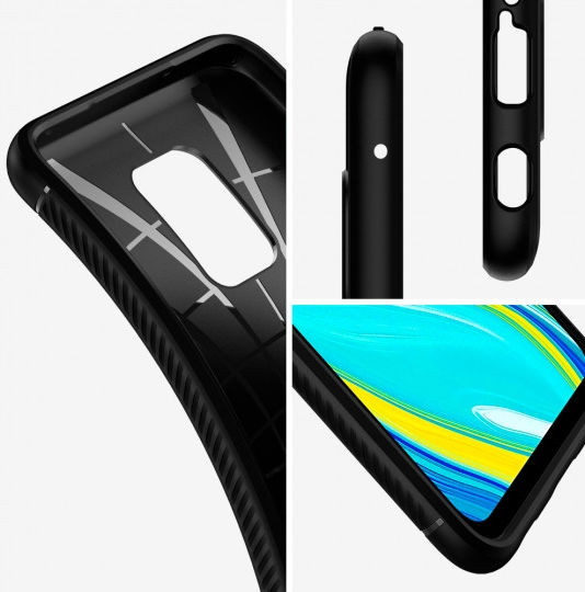 Spigen Rugged Armor Xiaomi Redmi Note 9S/Note 9 Pro Hoesje Matte Black afbeelding 4