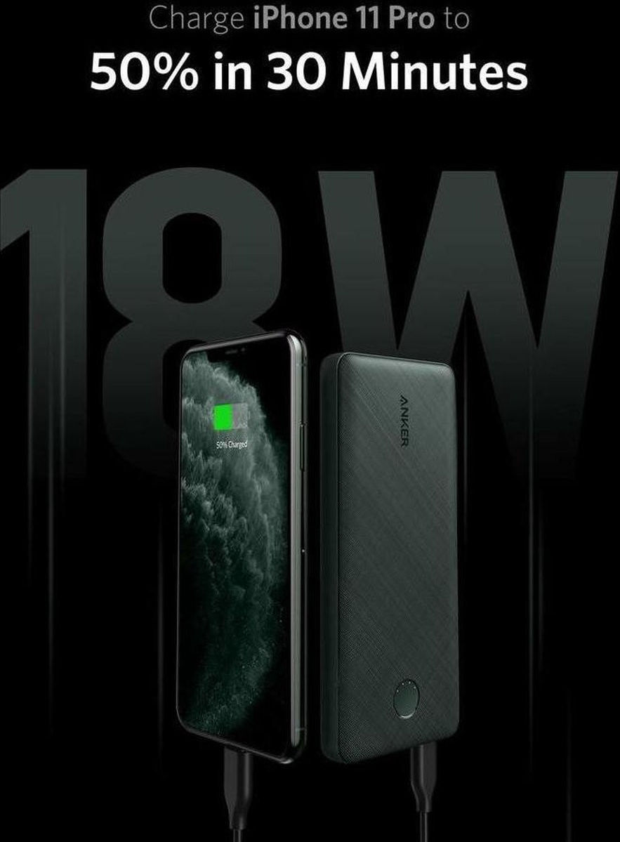 Anker PowerCore Sense 10.000 mAh Powerbank met Fast Charge Zwart afbeelding 5