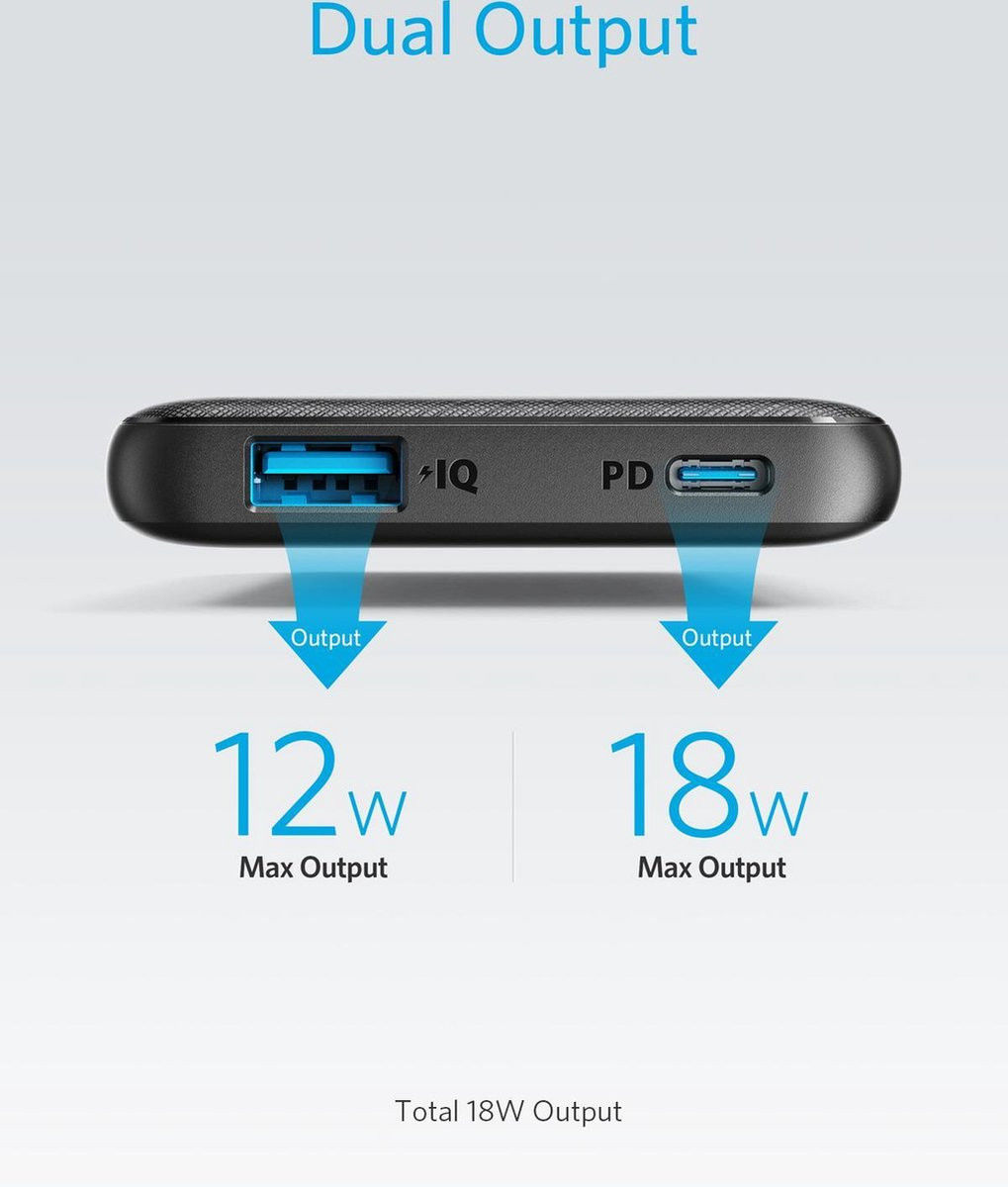 Anker PowerCore Sense 10.000 mAh Powerbank met Fast Charge Zwart afbeelding 8