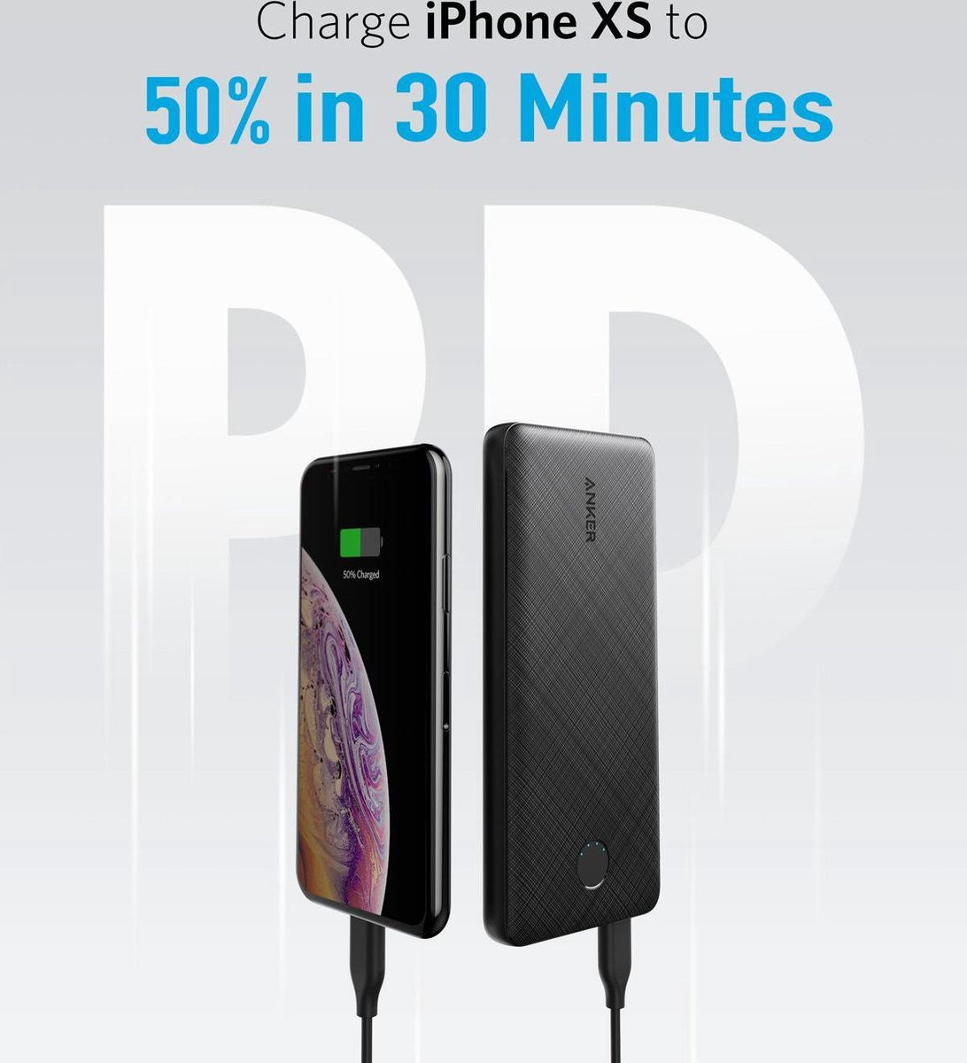 Anker PowerCore Sense 10.000 mAh Powerbank met Fast Charge Zwart afbeelding 9