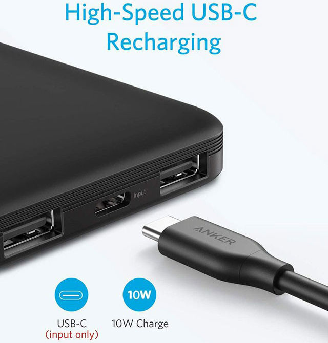 Anker PowerCore Wireless Powerbank 10.000 mAh met Draadloos Opladen 5W afbeelding 2