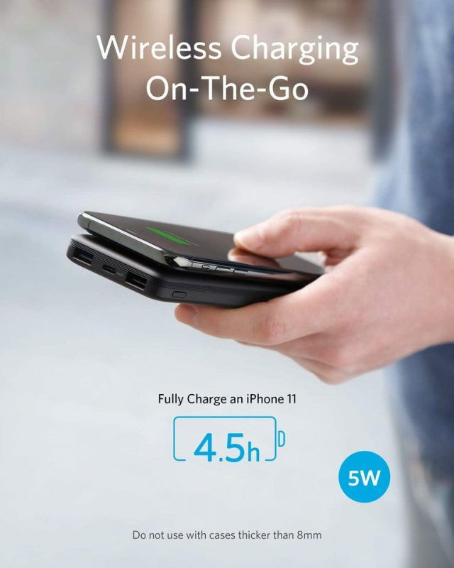 Anker PowerCore Wireless Powerbank 10.000 mAh met Draadloos Opladen 5W afbeelding 4