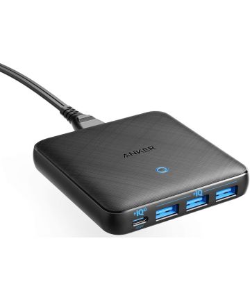 Anker PowerPort Atom III Slim 65W Snellader met USB-C en 3 Poorts USB Opladers
