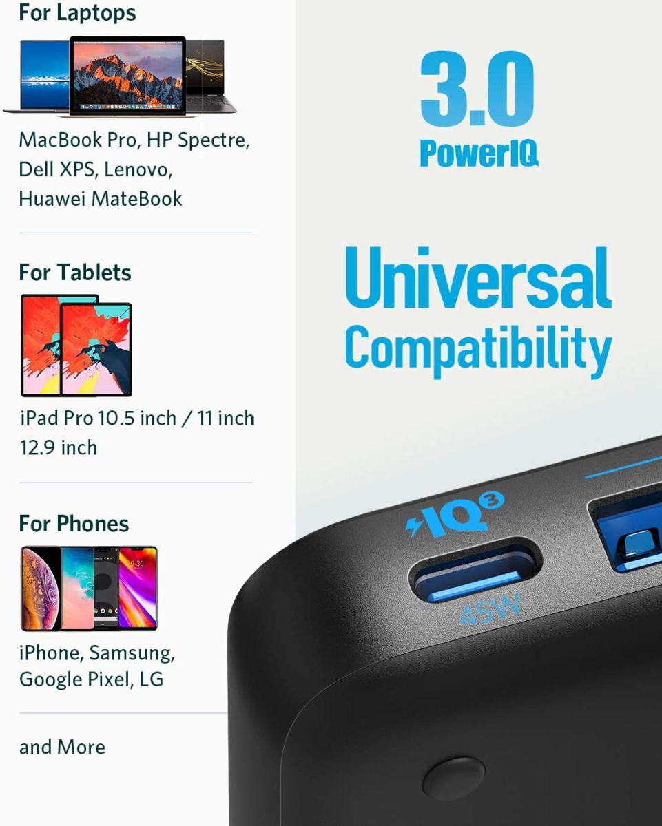 Anker PowerPort Atom III Slim 65W Snellader met USB-C en 3 Poorts USB afbeelding 6