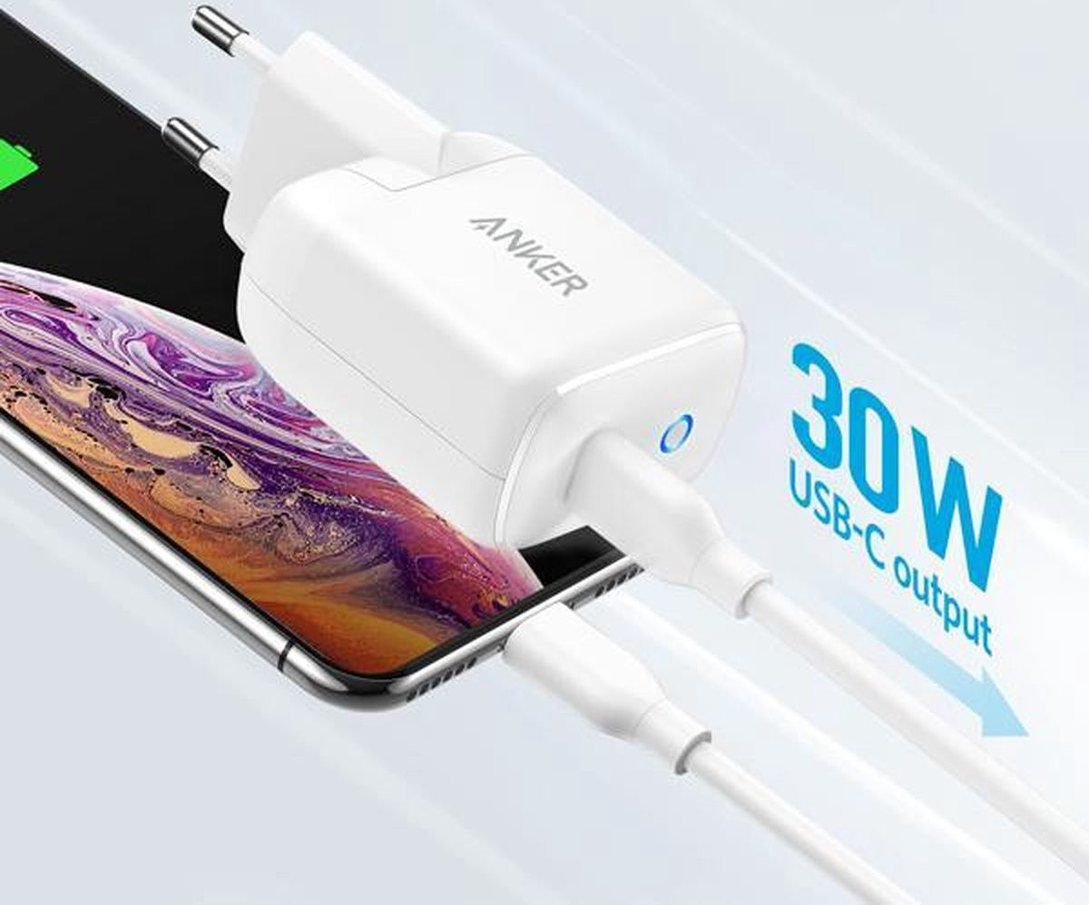 Anker PowerPort III Mini 30W USB-C PowerIQ 3.0 Snellader Wit afbeelding 4