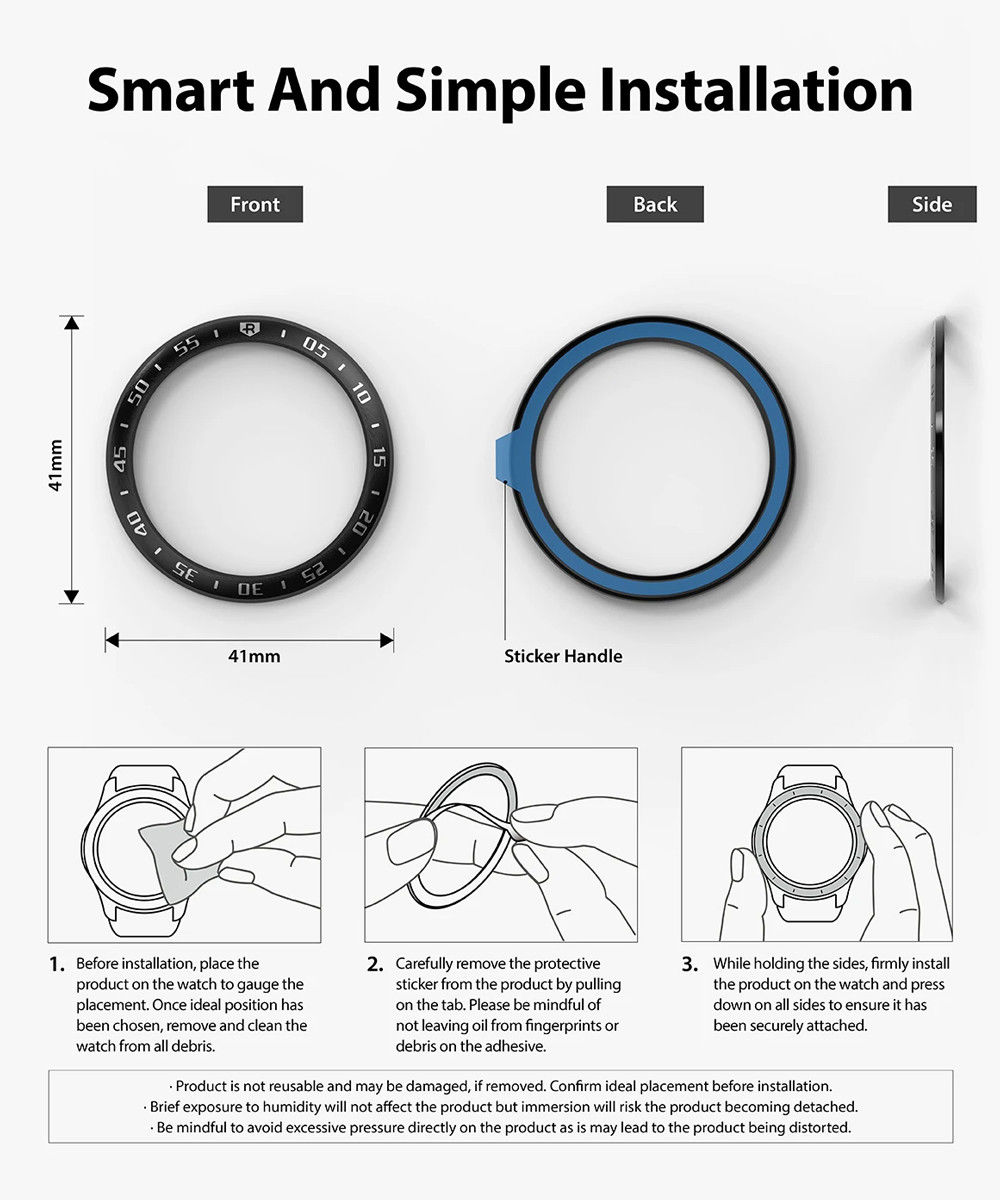 Ringke Bezel Styling Galaxy Watch 3 41MM Randbeschermer RVS Zwart afbeelding 11