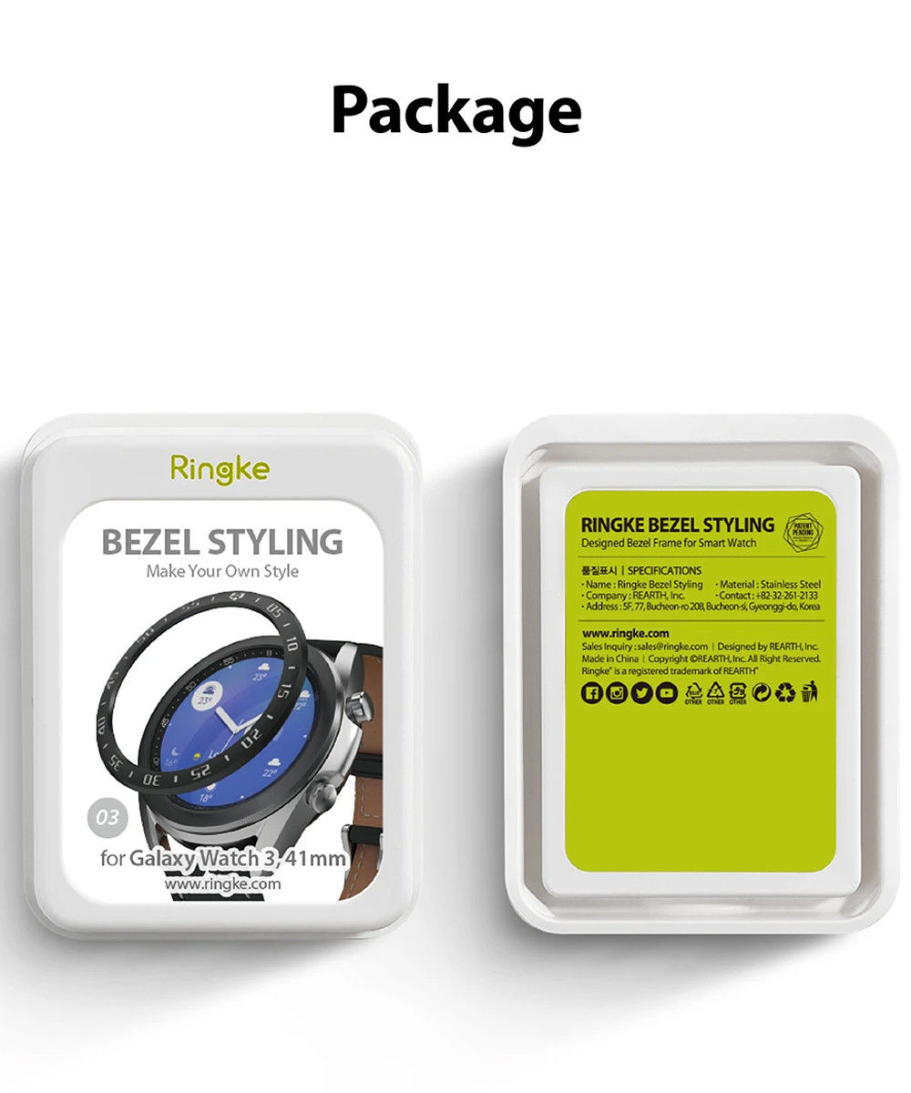 Ringke Bezel Styling Galaxy Watch 3 41MM Randbeschermer RVS Zwart afbeelding 12