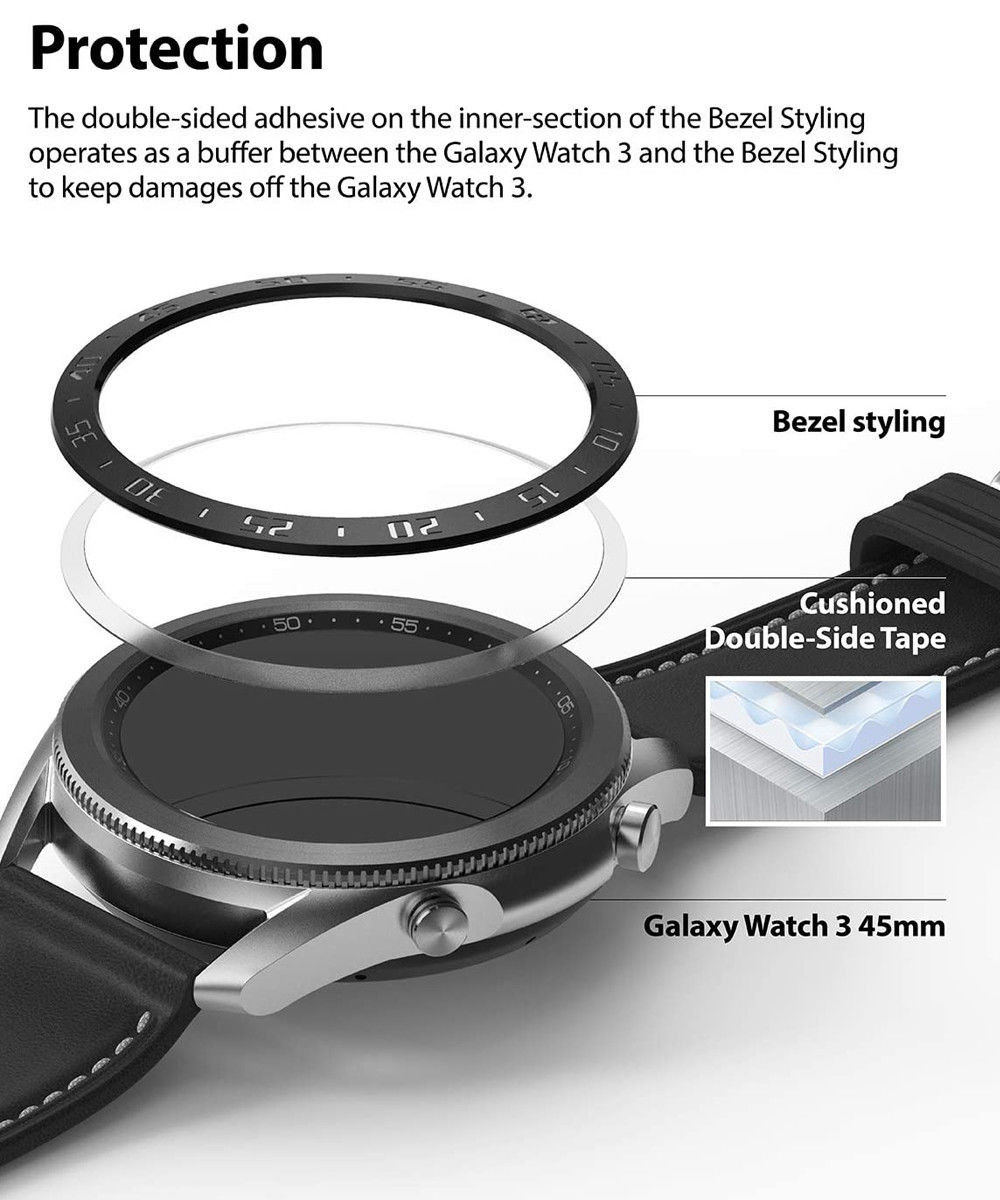 Ringke Bezel Styling Galaxy Watch 3 41MM Randbeschermer RVS Zwart afbeelding 2