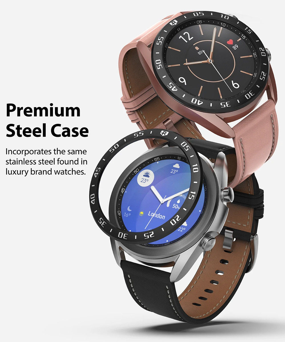 Ringke Bezel Styling Galaxy Watch 3 41MM Randbeschermer RVS Zwart afbeelding 4