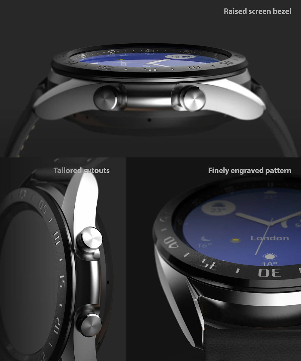 Ringke Bezel Styling Galaxy Watch 3 41MM Randbeschermer RVS Zwart afbeelding 8