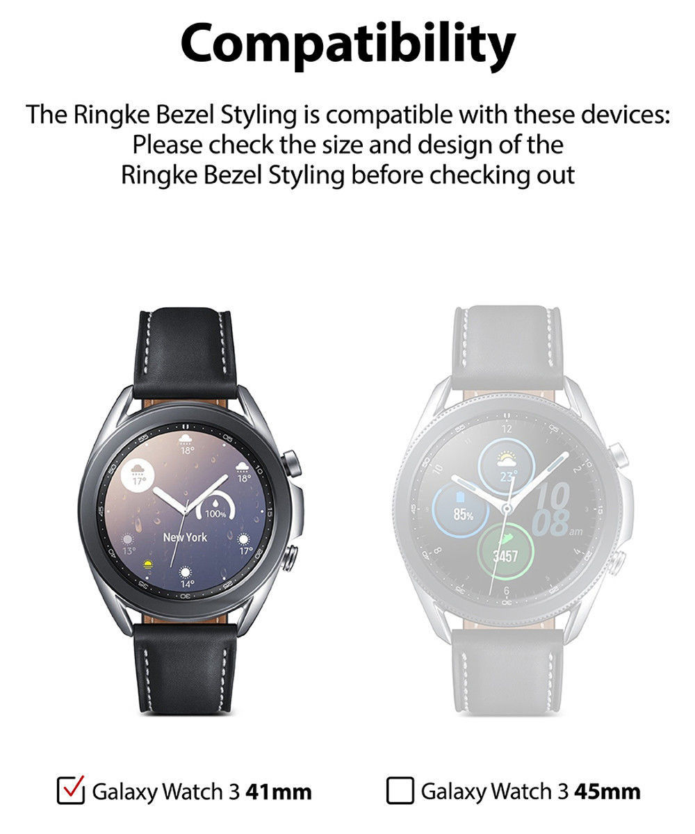 Ringke Bezel Styling Galaxy Watch 3 41MM Randbeschermer RVS Zwart afbeelding 10