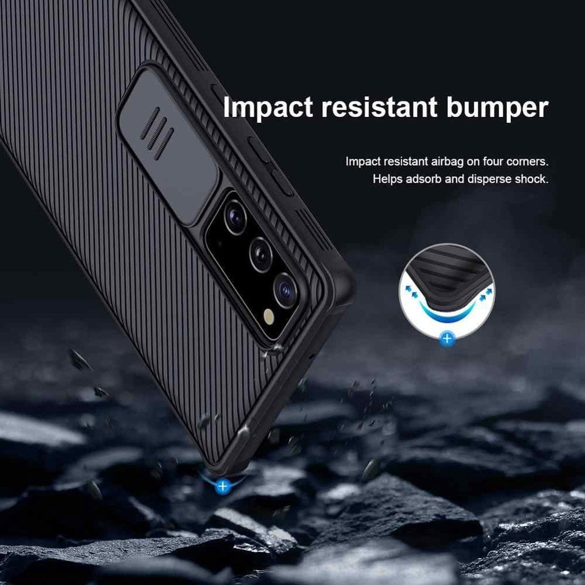 Nillkin CamShield Samsung Galaxy Note 20 Hoesje Camera Slider Zwart afbeelding 6
