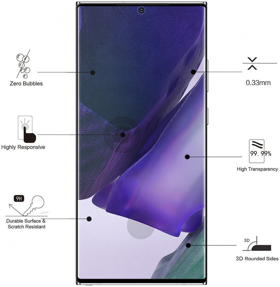 Eiger Samsung Galaxy Note 20 Ultra Tempered Glass Case Friendly Curved afbeelding 4
