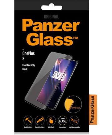 PanzerGlass OnePlus 8 Screenprotector Case Friendly Zwart Screen Protectors