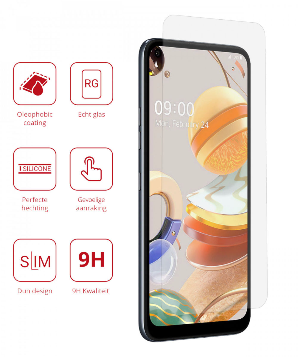 Rosso LG K61 9H Tempered Glass Screen Protector afbeelding 2
