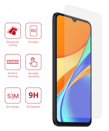 Rosso Redmi 9C 9H Tempered Glass Screen Protector afbeelding 2