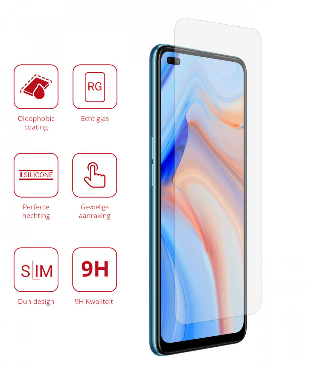 Rosso Oppo Reno 4 9H Tempered Glass Screen Protector afbeelding 2
