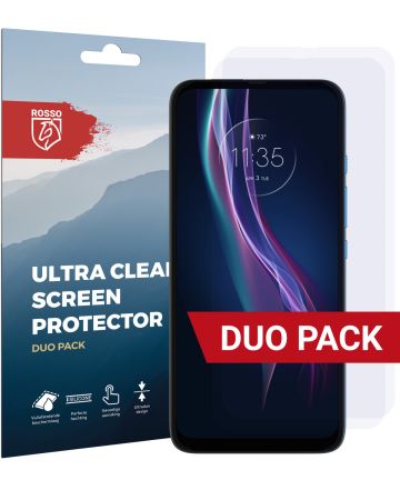 Rosso Motorola One Fusion Plus Ultra Clear Screen Protector Duo Pack Screen Protectors
