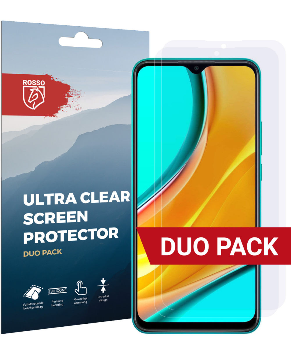 Rosso Xiaomi Redmi 9 Ultra Clear Screen Protector Duo Pack afbeelding 1