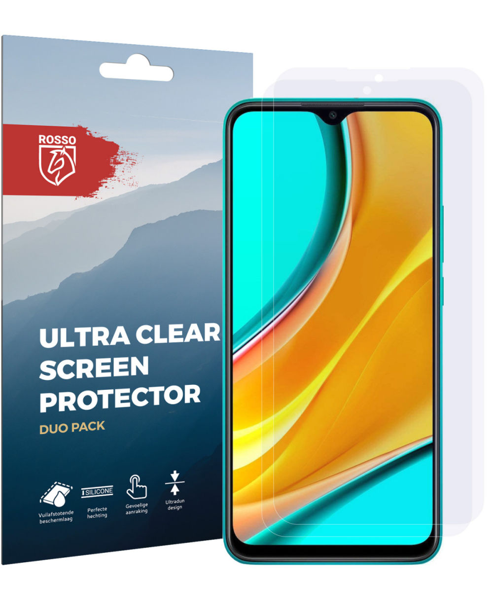 Rosso Xiaomi Redmi 9 Ultra Clear Screen Protector Duo Pack afbeelding 10