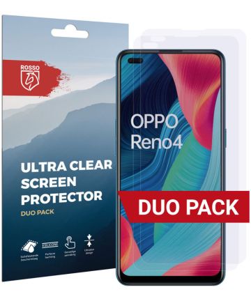 Rosso Oppo Reno 4 Ultra Clear Screen Protector Duo Pack Screen Protectors