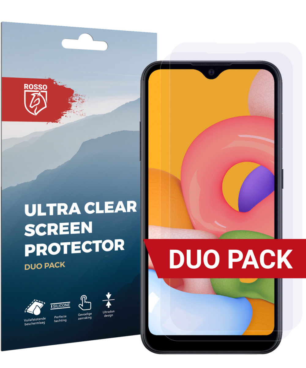 Rosso Samsung Galaxy A01 Ultra Clear Screen Protector Duo Pack afbeelding 1