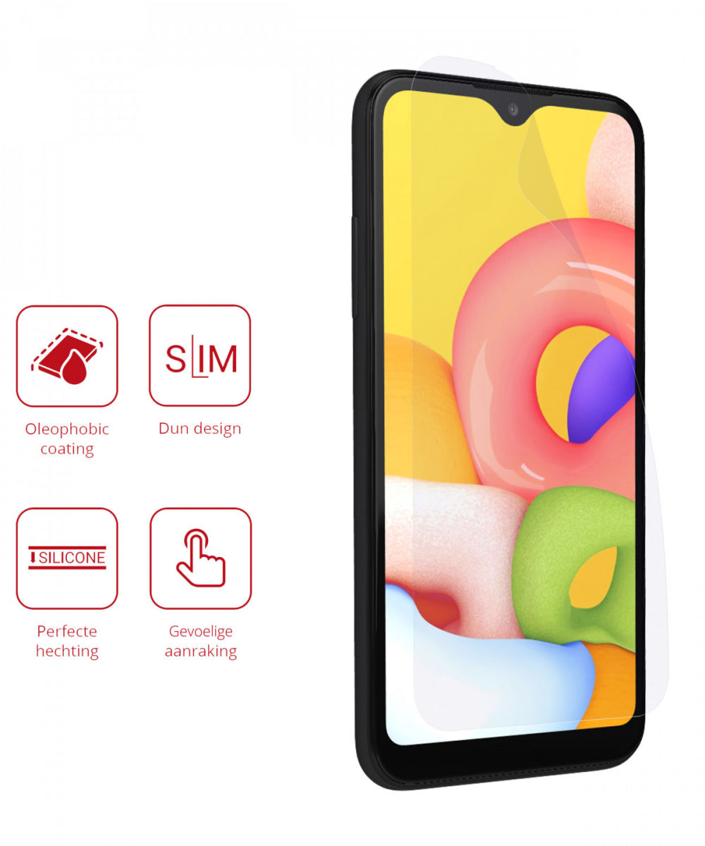 Rosso Samsung Galaxy A01 Ultra Clear Screen Protector Duo Pack afbeelding 2