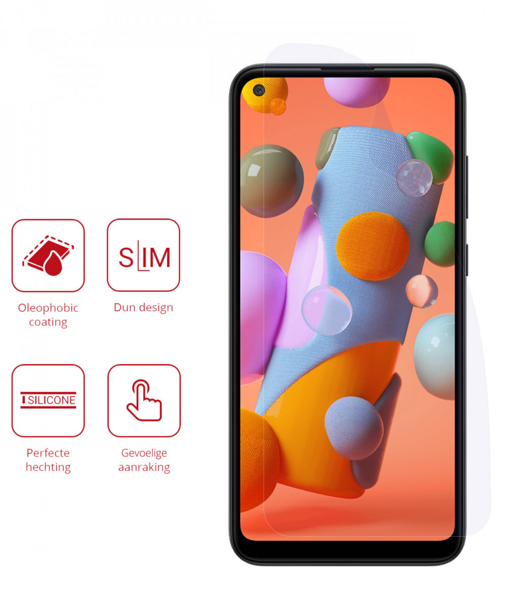 Rosso Samsung Galaxy A11 Ultra Clear Screen Protector Duo Pack afbeelding 2