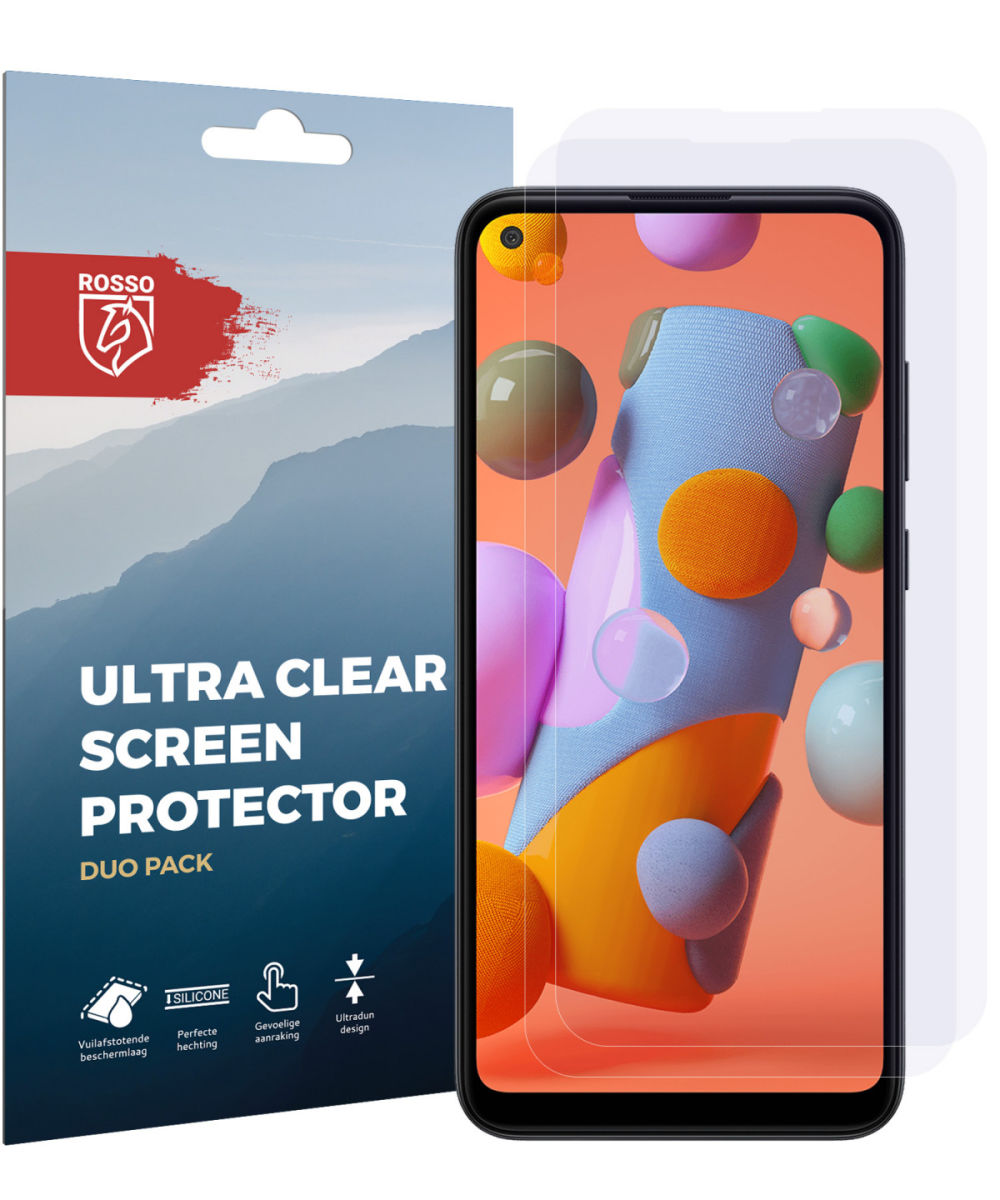 Rosso Samsung Galaxy A11 Ultra Clear Screen Protector Duo Pack afbeelding 9