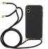 Apple iPhone XS Max Hoesje Back Cover Flexibel TPU met Koord Zwart afbeelding 1