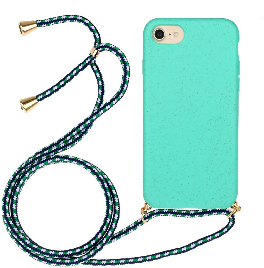 Apple iPhone 6/6S/7/8 Hoesje Back Cover Flexibel TPU met Koord Blauw afbeelding 1