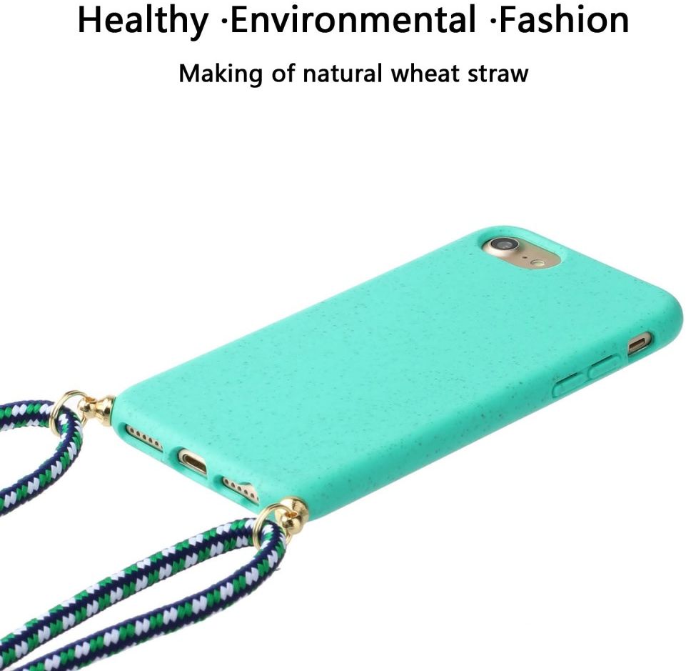 Apple iPhone 6/6S/7/8 Hoesje Back Cover Flexibel TPU met Koord Blauw afbeelding 4