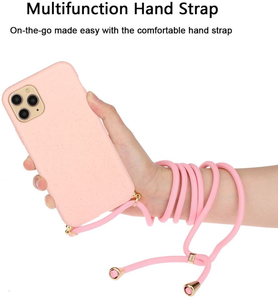 Apple iPhone 11 Pro Hoesje Back Cover Flexibel TPU met Koord LichtRoze afbeelding 4