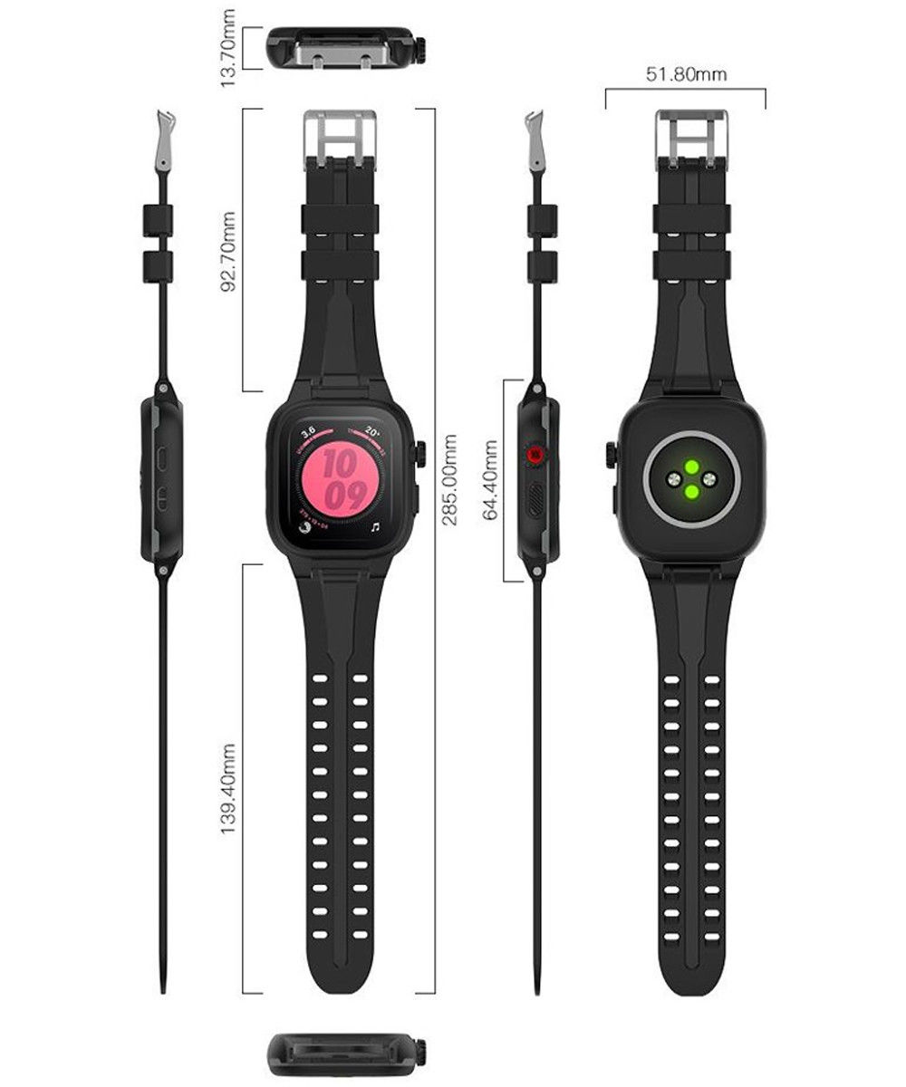 SHELLBOX Waterdicht en Hybride Apple Watch 44MM Hoesje en Bandje Zwart afbeelding 11