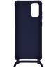 Samsung Galaxy S20 Ultra Hoesje Back Cover TPU met Koord DonkerBlauw