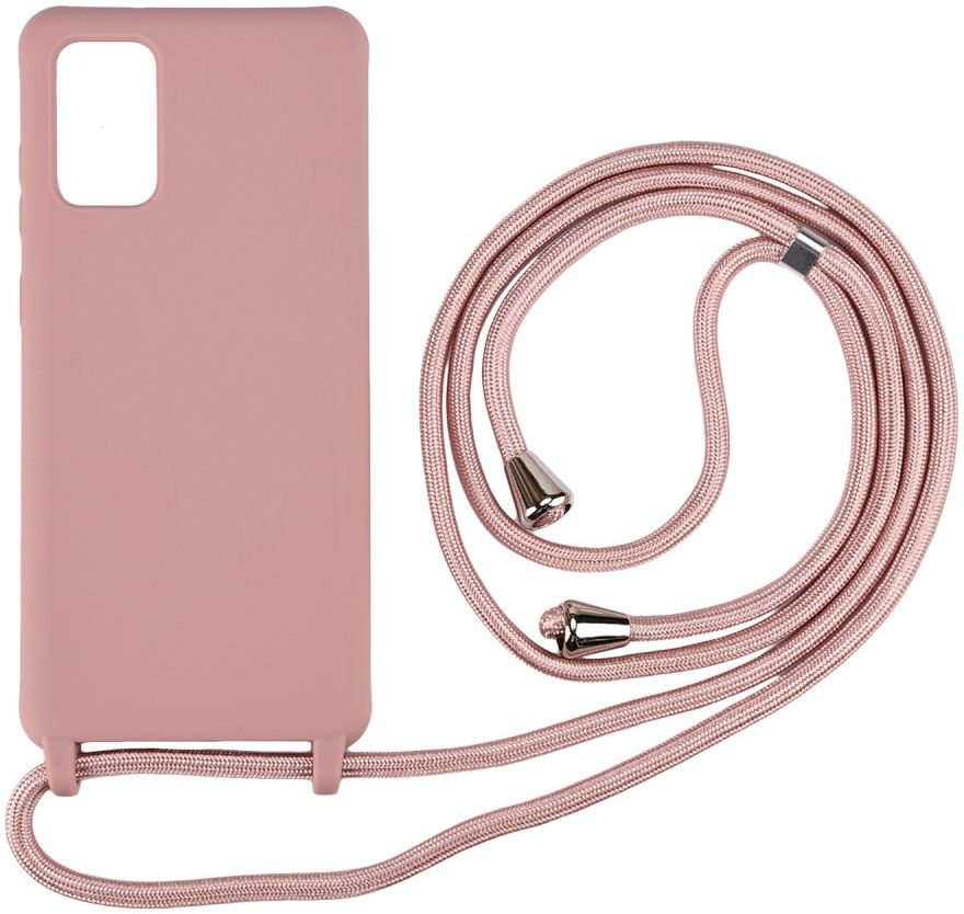 Samsung Galaxy S20 Ultra Hoesje Back Cover TPU met Koord Roze afbeelding 4
