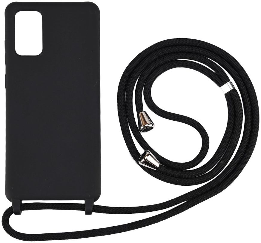 Samsung Galaxy S20 Ultra Hoesje Back Cover TPU met Koord Zwart afbeelding 2