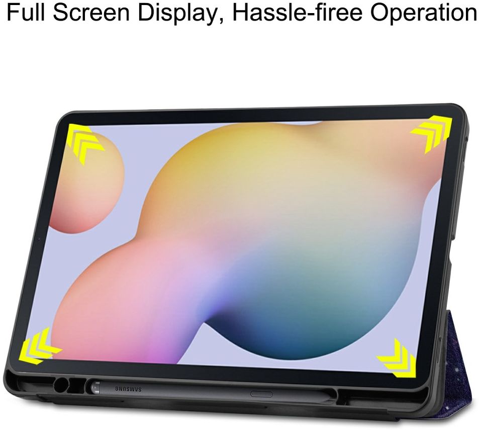 Samsung Galaxy Tab S7 Hoesje Tri-Fold Book Case Galaxy Print afbeelding 4