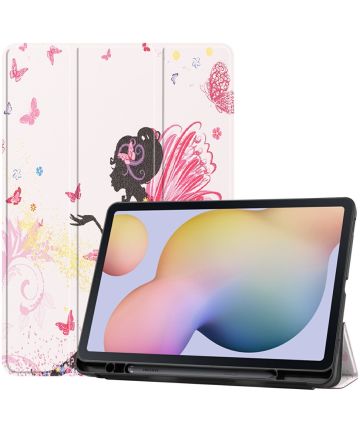 Samsung Galaxy Tab S7 Hoesje Tri-Fold Book Beauty Blossom Print Hoesjes