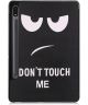 Samsung Galaxy Tab S7 Hoesje Tri-Fold Book Case Do Not Touch Me Print