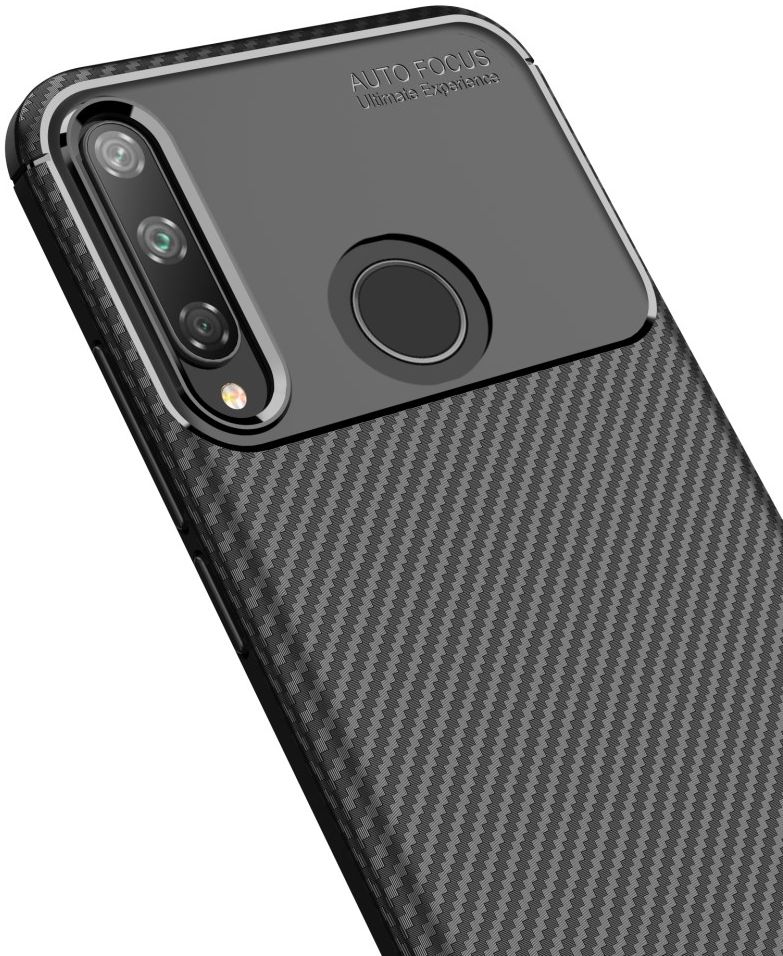 Huawei P40 Lite E Hoesje Geborsteld Carbon Zwart afbeelding 5