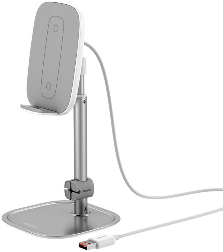 Baseus Universele Bureau Houder Met Draadloos Opladen Functie Zilver afbeelding 2
