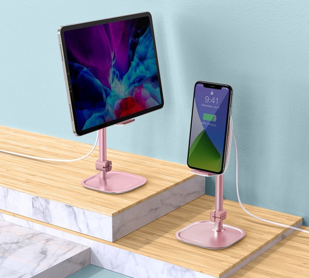 Baseus Universele Bureau Houder Met Draadloos Opladen Functie Roze afbeelding 7